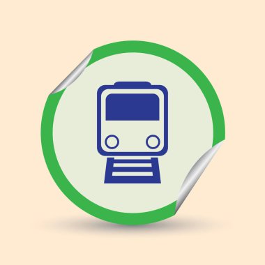 Elektrikli tramvay. Tek düz simge vektör çizim.