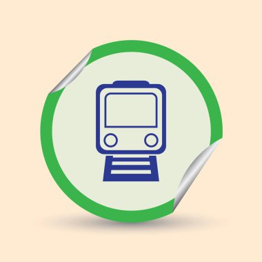 Elektrikli tramvay. Tek düz simge vektör çizim.