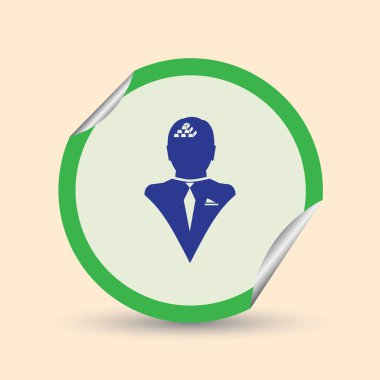 İllüstrasyon izole bir erkek baş siluet simge ile altın bullions