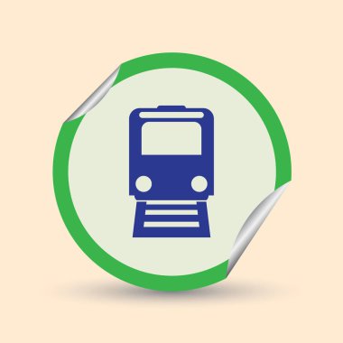 Elektrikli tramvay. Tek düz simge vektör çizim.