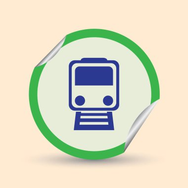 Elektrikli tramvay. Tek düz simge vektör çizim.