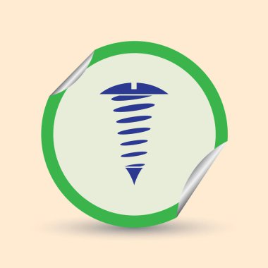 Altıgen somun ile yapısal cıvata. Bağlantı elemanları grafik sembolü düz simgesi. Vektör çizim