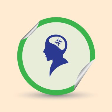 Vektör simge baş düşünme silüeti vektör adam ve pusula hakkındaki düşüncelerini