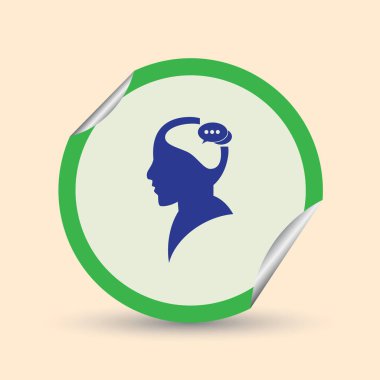 baş ile konuşma balonu, kutsal kişilerin resmi. Vektör Eps 10