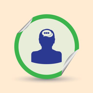 baş ile konuşma balonu, kutsal kişilerin resmi. Vektör Eps 10