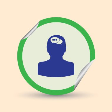 baş ile konuşma balonu, kutsal kişilerin resmi. Vektör Eps 10