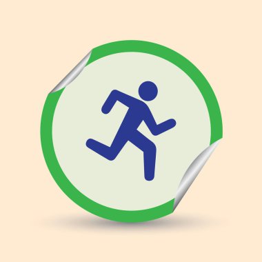 Bir arka planda, vektör sanat izole çalışan adam simgesi.