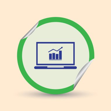 Vektör laptop ekran simgesini grafikte iş ile