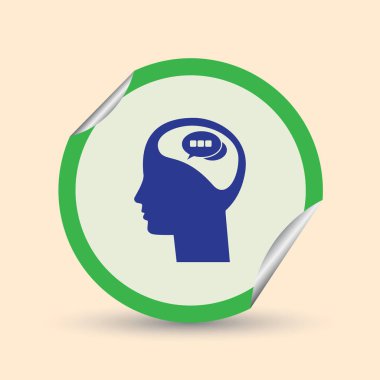 baş ile konuşma balonu, kutsal kişilerin resmi. Vektör Eps 10