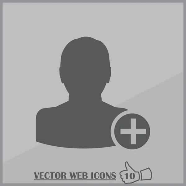 Adicionar ícone amigo. estilo web design — Vetor de Stock