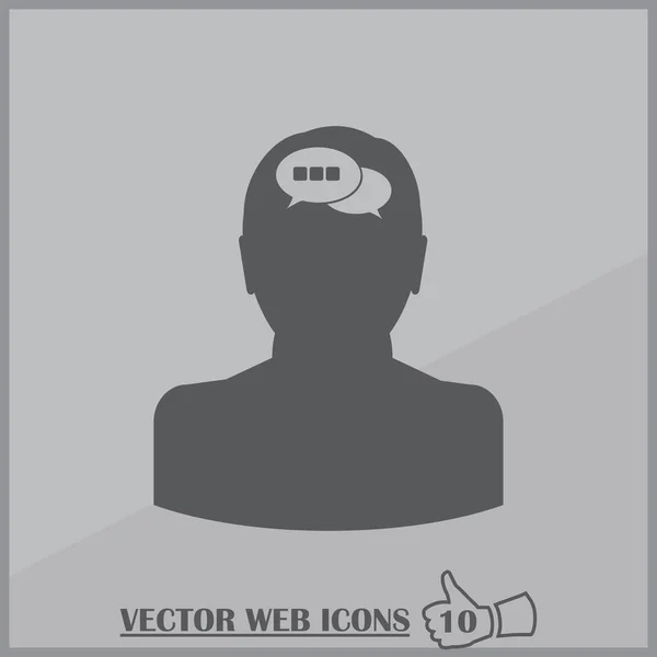 Tête avec bulle vocale, icône. Eps vectoriels 10 — Image vectorielle