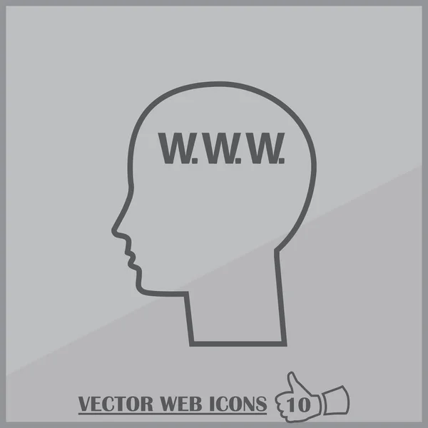 Illustration des Männerkopfes mit dem Text www — Stockvektor