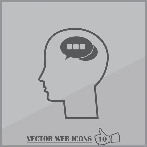 Head with speech bubble , icon. Vector Eps 10 — Stock Vector