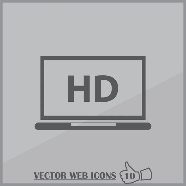 Laptop-Spiel und Filmdesign. hd — Stockvektor