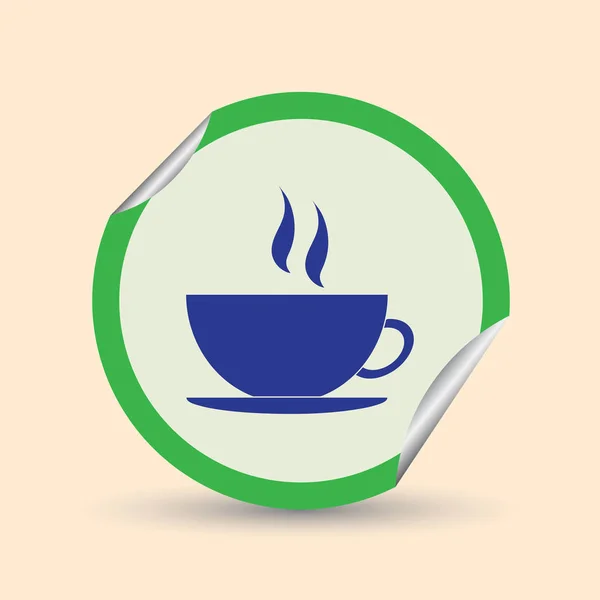 Copo de café vetor ícone plano. Uma chávena. Imagem ícone xícara de café . — Vetor de Stock