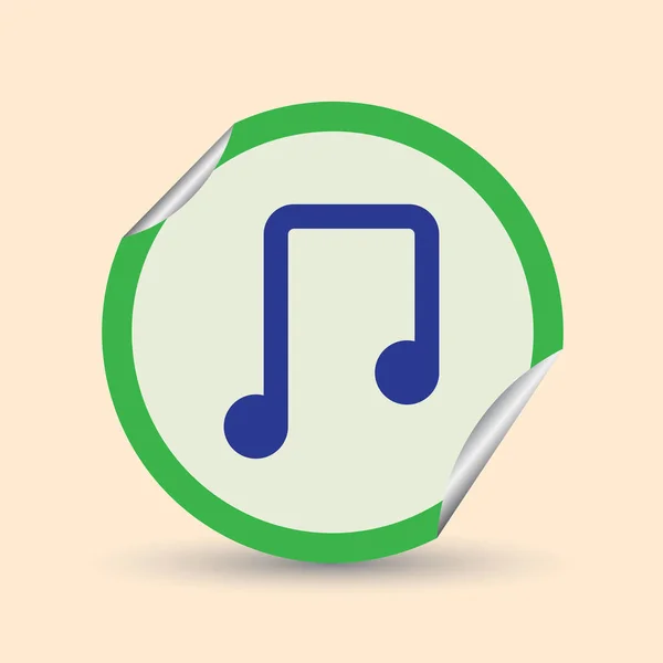 Música nota vector icono — Vector de stock