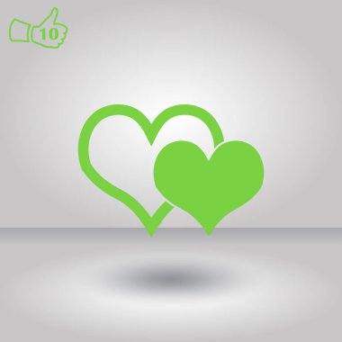 Kalp simgesi. Web vektör stili.