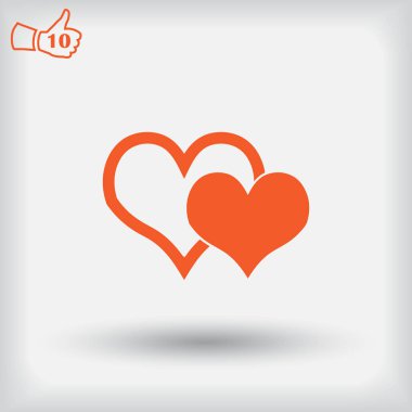 Kalp simgesi. Web vektör stili.