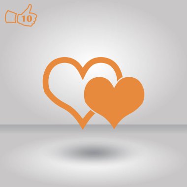 Kalp simgesi. Web vektör stili.