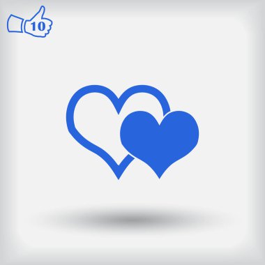 Kalp simgesi. Web vektör stili.