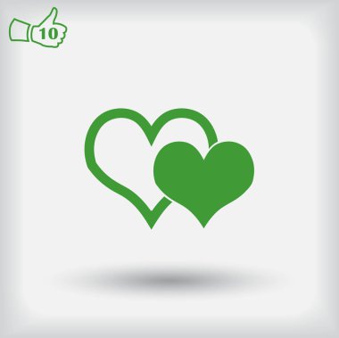 Kalp simgesi. Web vektör stili.