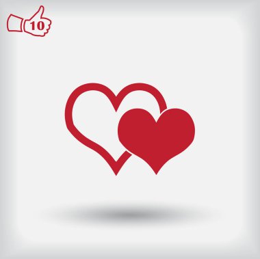 Kalp simgesi. Web vektör stili.