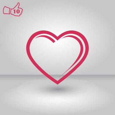 Kalp simgesi. Web vektör stili.