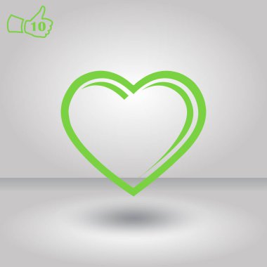 Kalp simgesi. Web vektör stili.