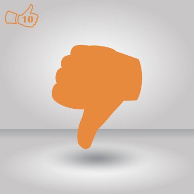 El başparmak. Arka plan üzerinde izole antipati simgesi.