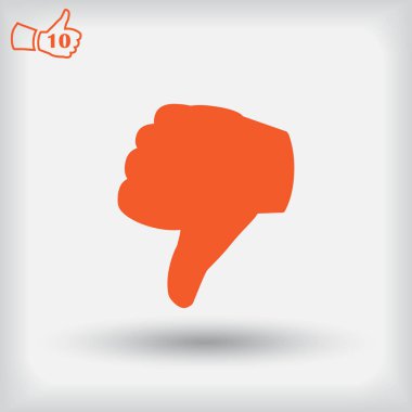 El başparmak. Arka plan üzerinde izole antipati simgesi.