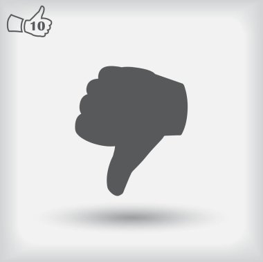 El başparmak. Arka plan üzerinde izole antipati simgesi.