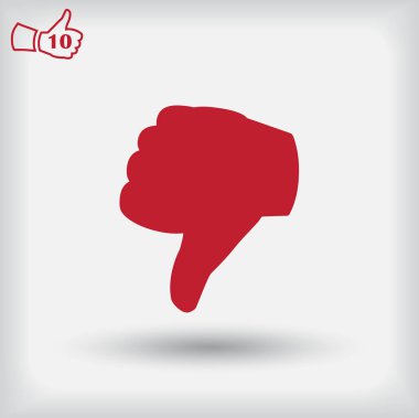 El başparmak. Arka plan üzerinde izole antipati simgesi.