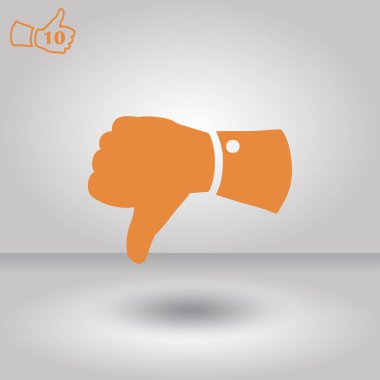 El başparmak. Arka plan üzerinde izole antipati simgesi.