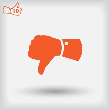 El başparmak. Arka plan üzerinde izole antipati simgesi.