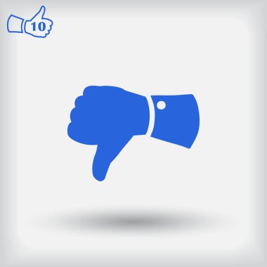 El başparmak. Arka plan üzerinde izole antipati simgesi.