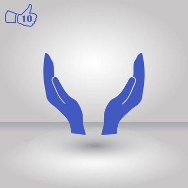 Yardım el simgesi. Web vektör stili.