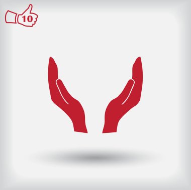 Yardım el simgesi. Web vektör stili.