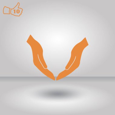 Yardım el simgesi. Web vektör stili.