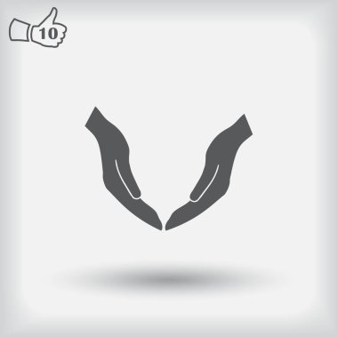 Yardım el simgesi. Web vektör stili.