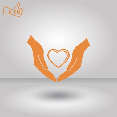 Bir el web simgesi kalp