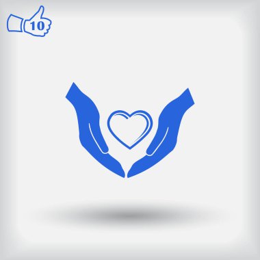 Bir el web simgesi kalp