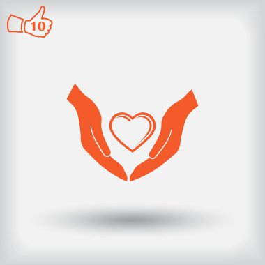 Bir el web simgesi kalp