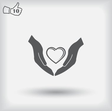 Bir el web simgesi kalp