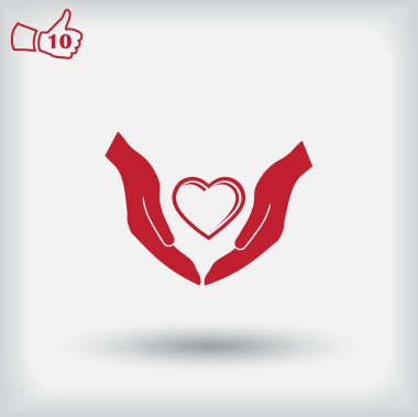 Bir el web simgesi kalp