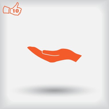 Yardım el simgesi. Web vektör stili.