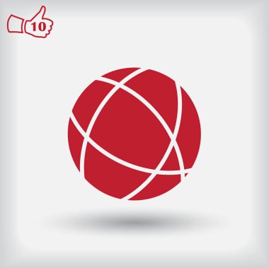 World wide web simgesi. Küre. Düz tasarım kümesi. Teşekkür ederim şerit. Vektör