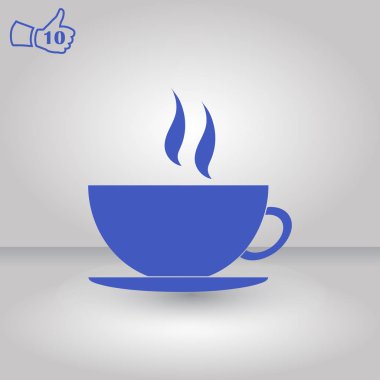 Kahve fincanı vektör düz simgesi. Çay bardağı. Kahve fincanı simge görüntüsü.