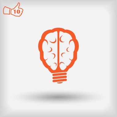 Beyin fikir simgesi düz. Web vektör stili.