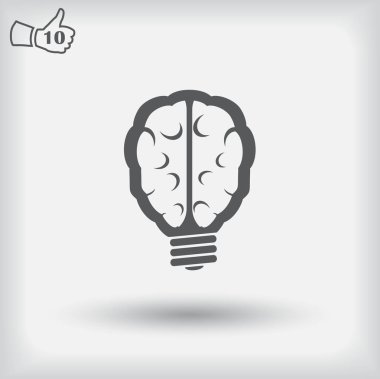 Beyin fikir simgesi düz. Web vektör stili.