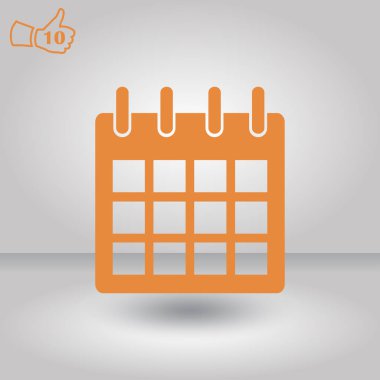 Trendy düz stil takvim simgesini. Vektör çizim, Eps10.